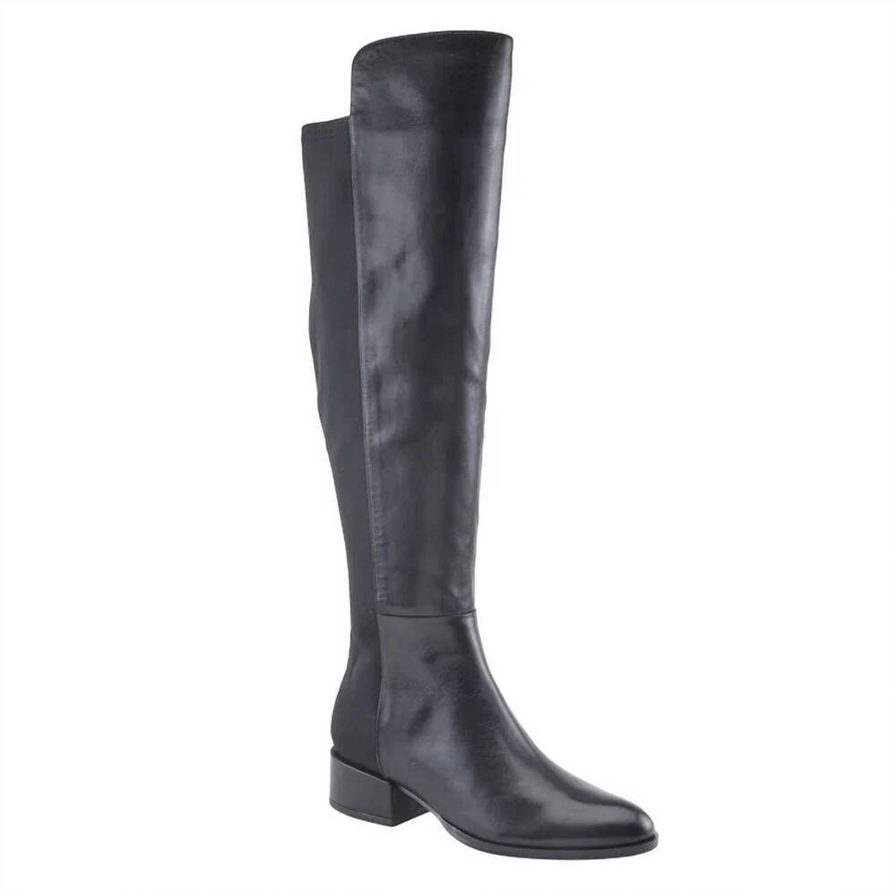 NEW SPRING STEP SHOES women's rider over-the-knee soft leather boot in black